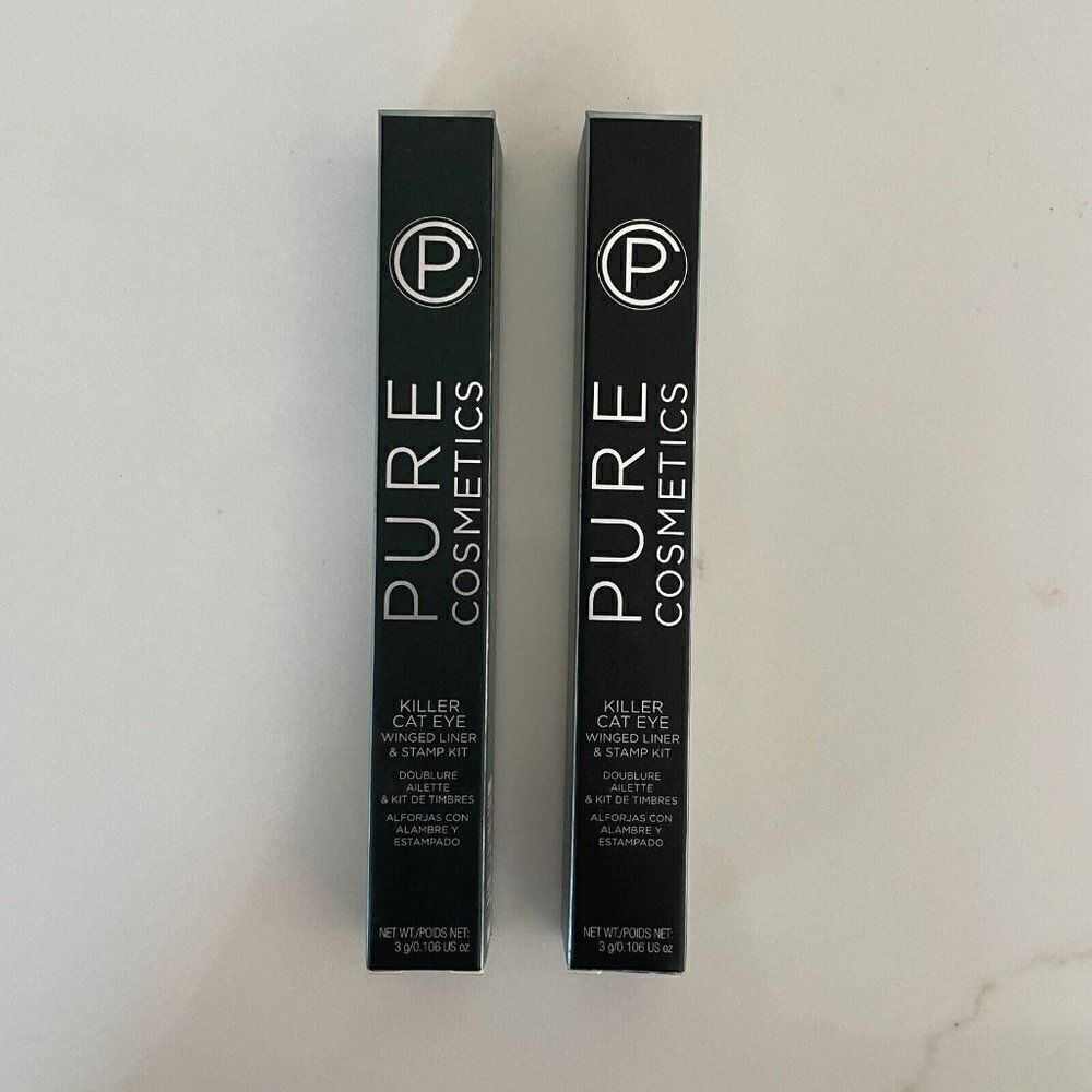 Pure Cosmetics Makeup Bundle Killer Cat Eye Liner Waterproof Eyeliner Pen Black